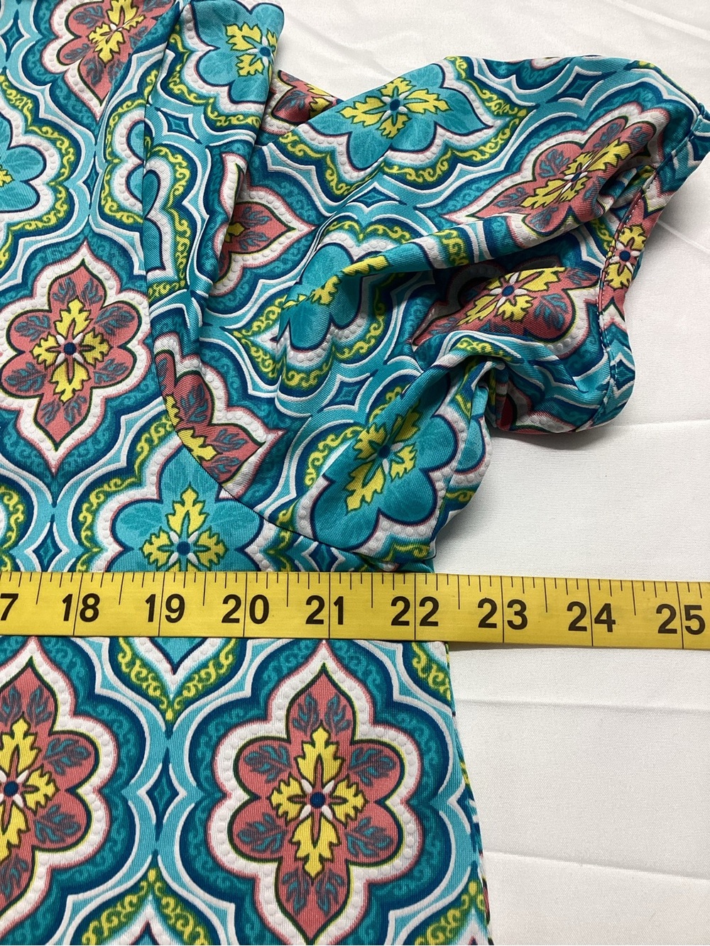 Ruby Rd. Turquoise Floral Geometric Mini Dress - Picture 6 of 8